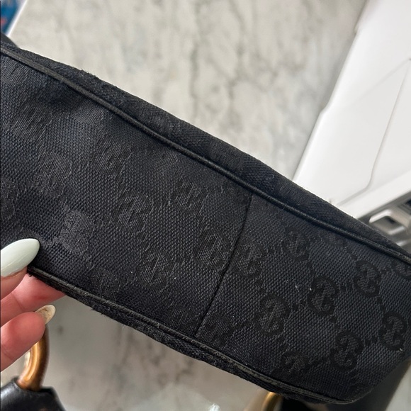 Authentic Gucci Black Hobo Bag with Bamboo Accents - Picture 11 of 15